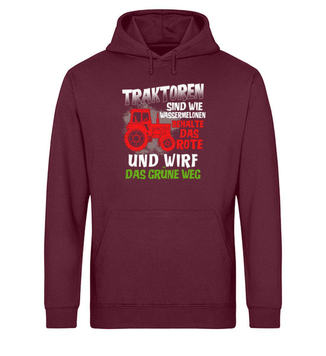 Traktoren sind wie Wassermelonen · Unisex Organic Hoodie-Drummer Hoodie ST/ST-Burgundy-XS-Agrarstarz