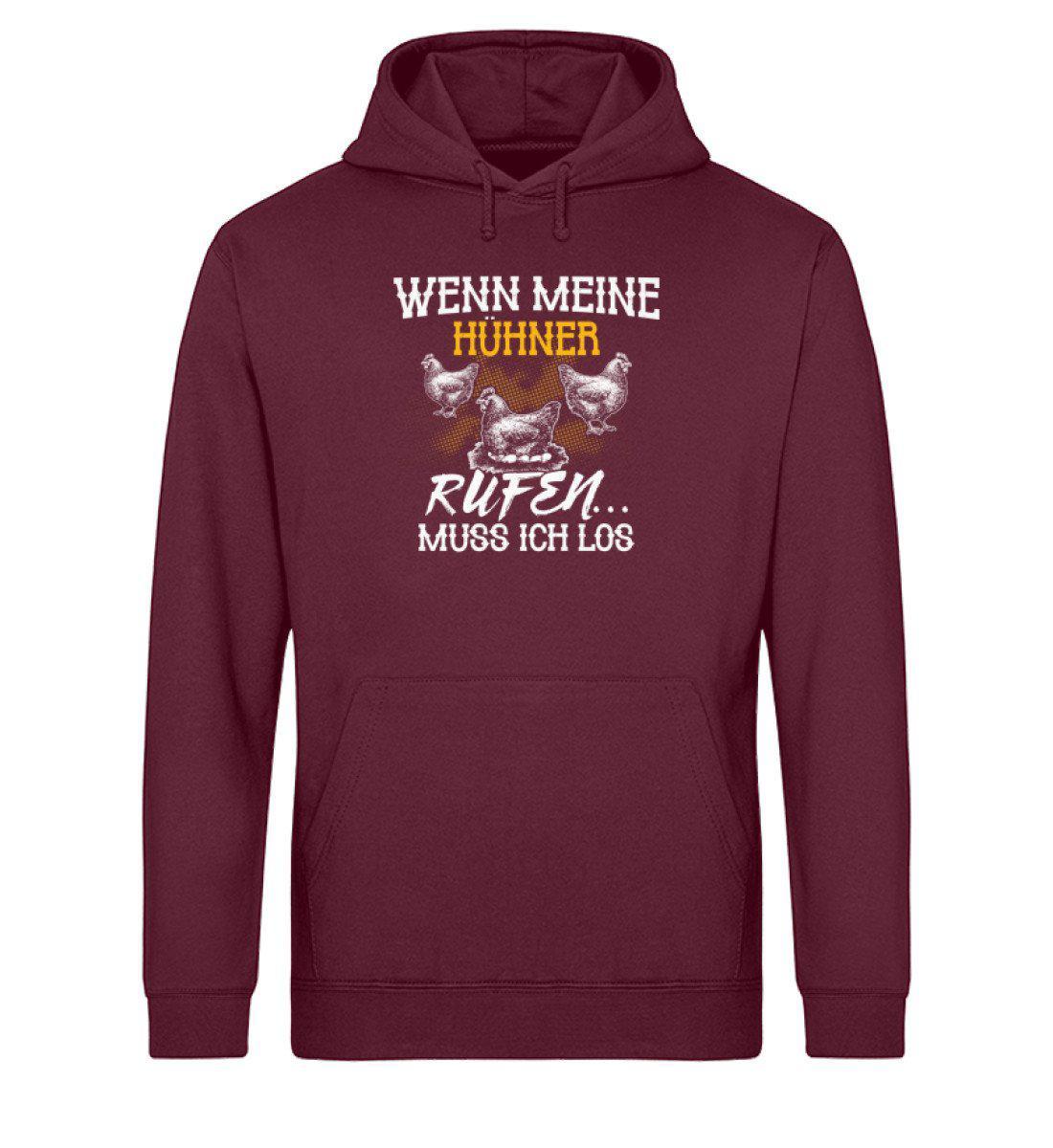 Wenn Hühner rufen · Unisex Organic Hoodie-Drummer Hoodie ST/ST-Burgundy-XS-Agrarstarz