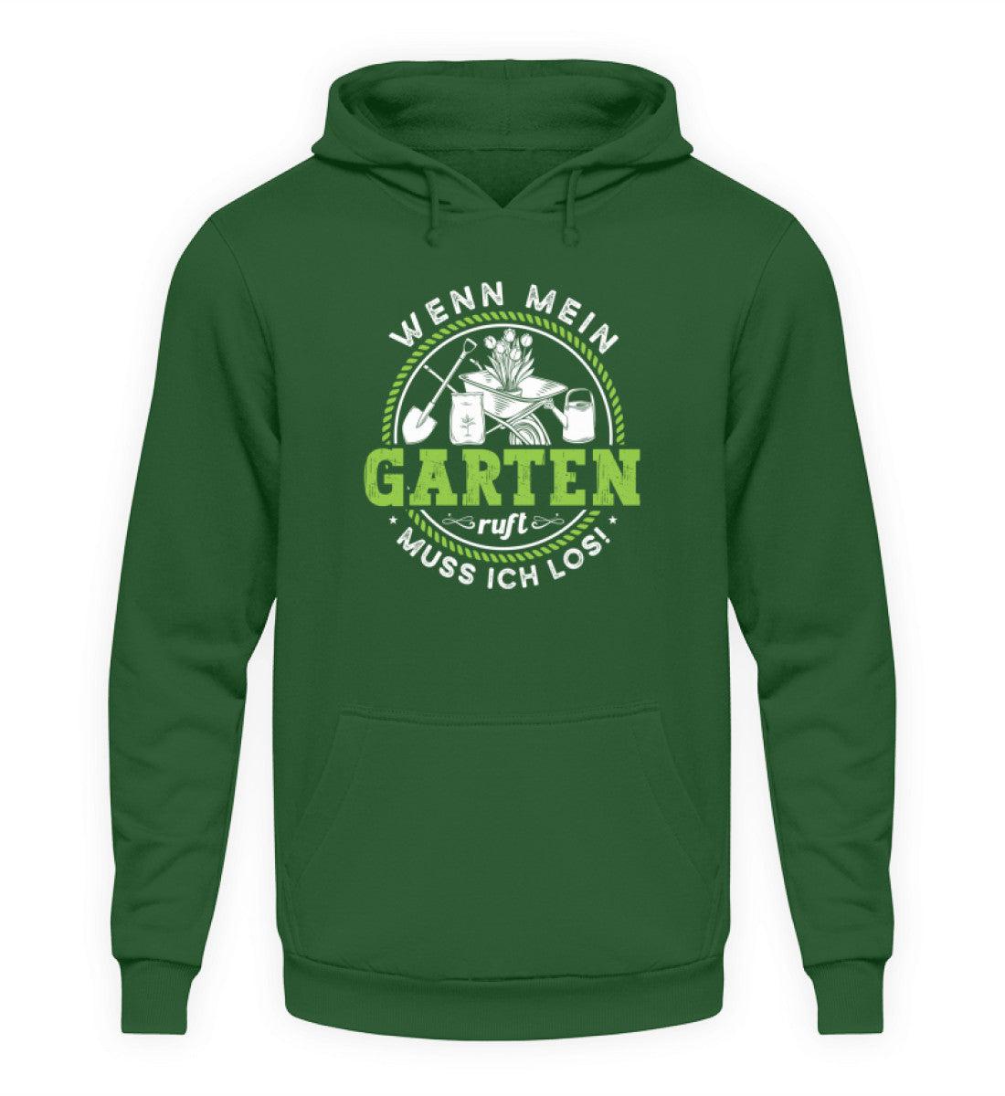 Wenn mein Garten ruft · Unisex Kapuzenpullover Hoodie-Unisex Hoodie-Bottle Green-S-Agrarstarz