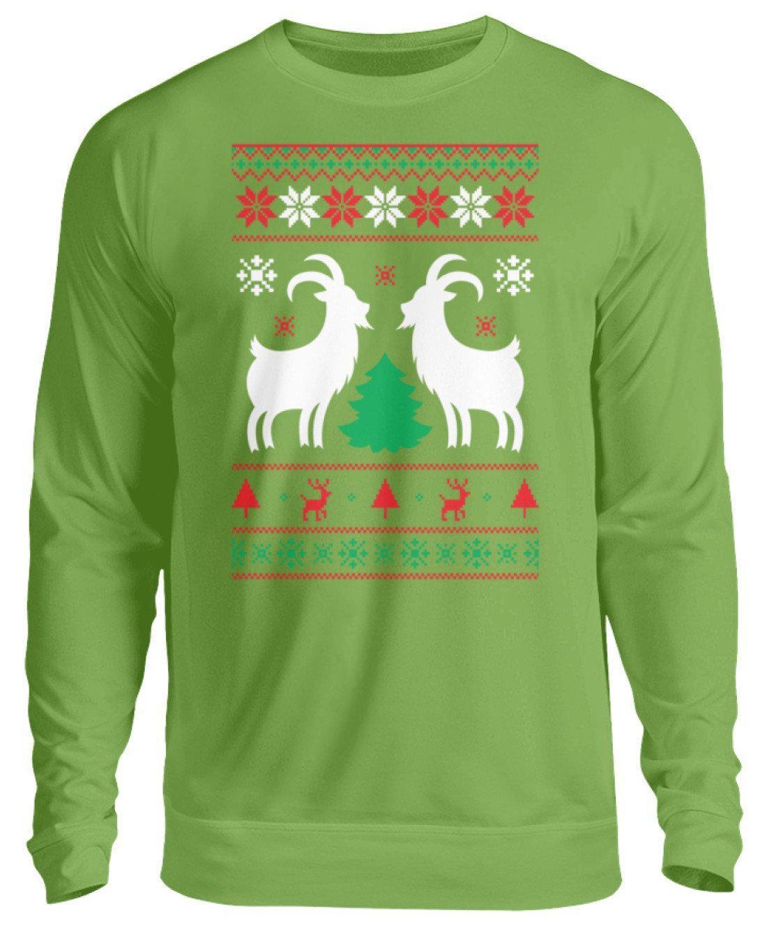 Ziegen 2 Ugly Christmas · Unisex Sweatshirt Pullover-Unisex Sweatshirt-LimeGreen-S-Agrarstarz