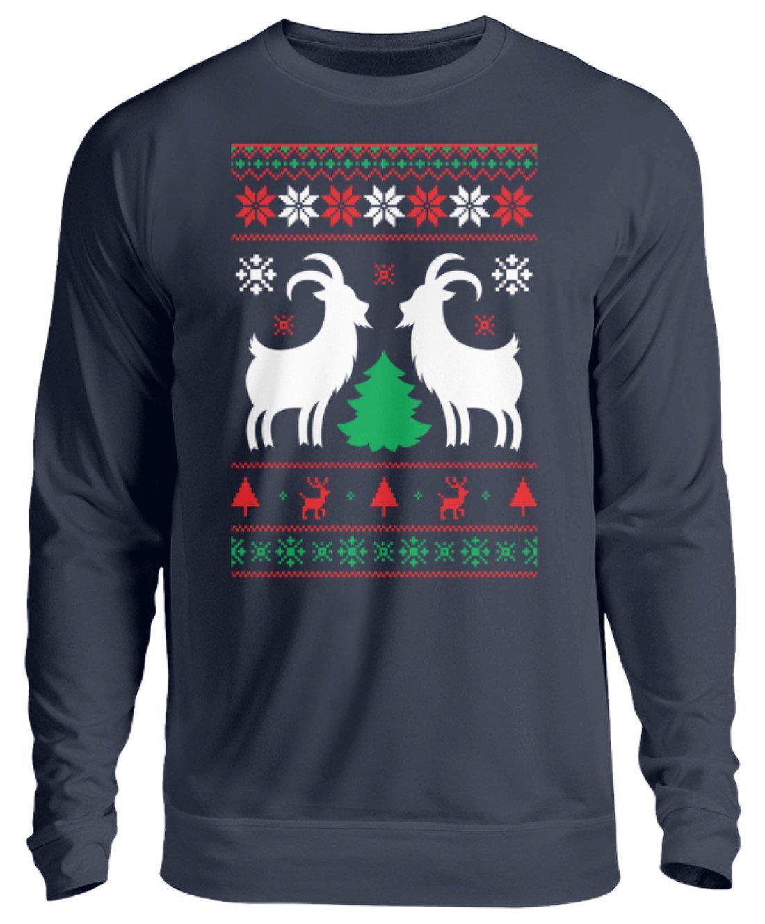 Ziegen 2 Ugly Christmas · Unisex Sweatshirt Pullover-Unisex Sweatshirt-Oxford Navy-S-Agrarstarz