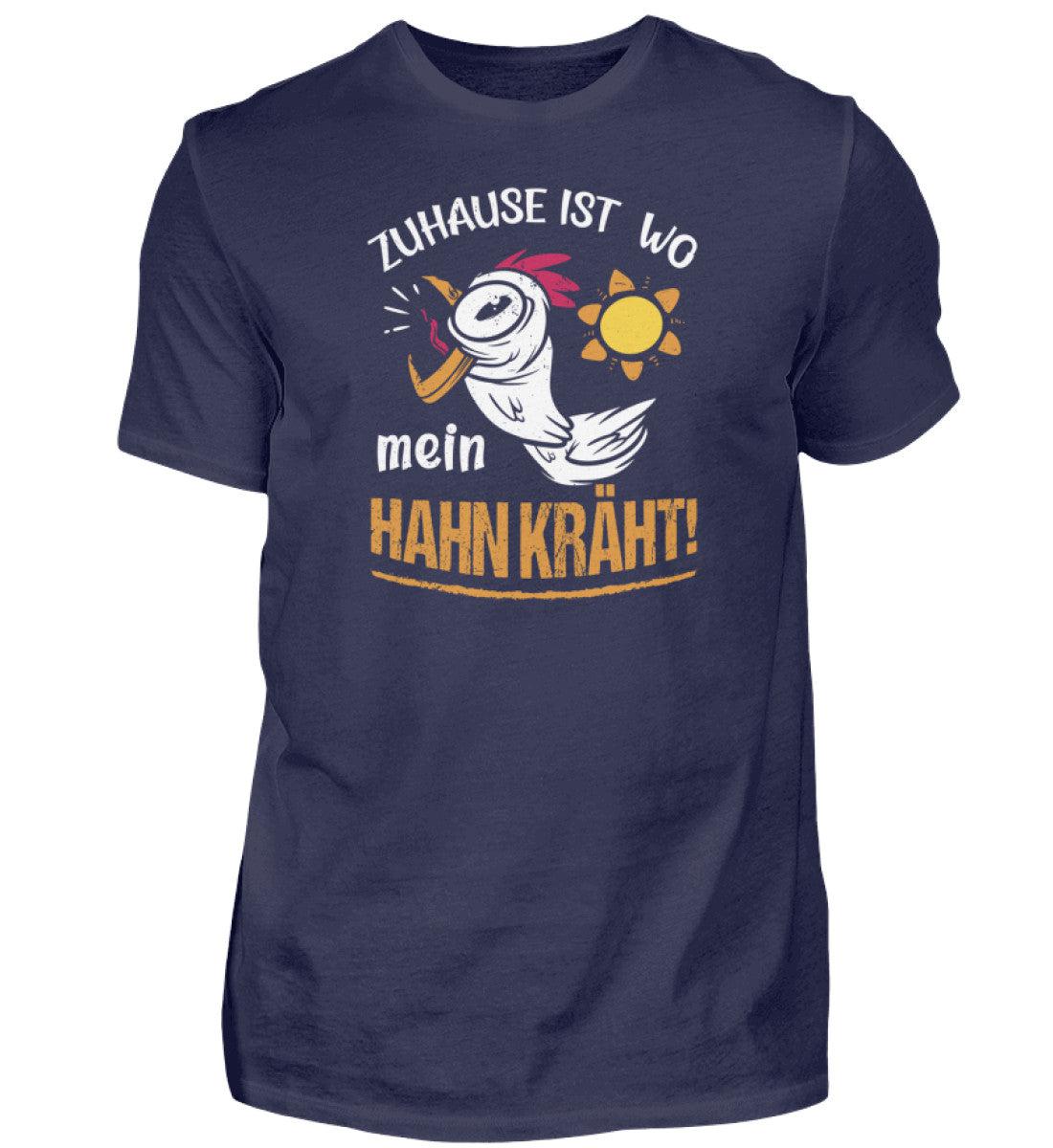 Zuhause ist wo mein Hahn kräht · Damen T-Shirt-Herren Basic T-Shirt-Navy-S-Agrarstarz